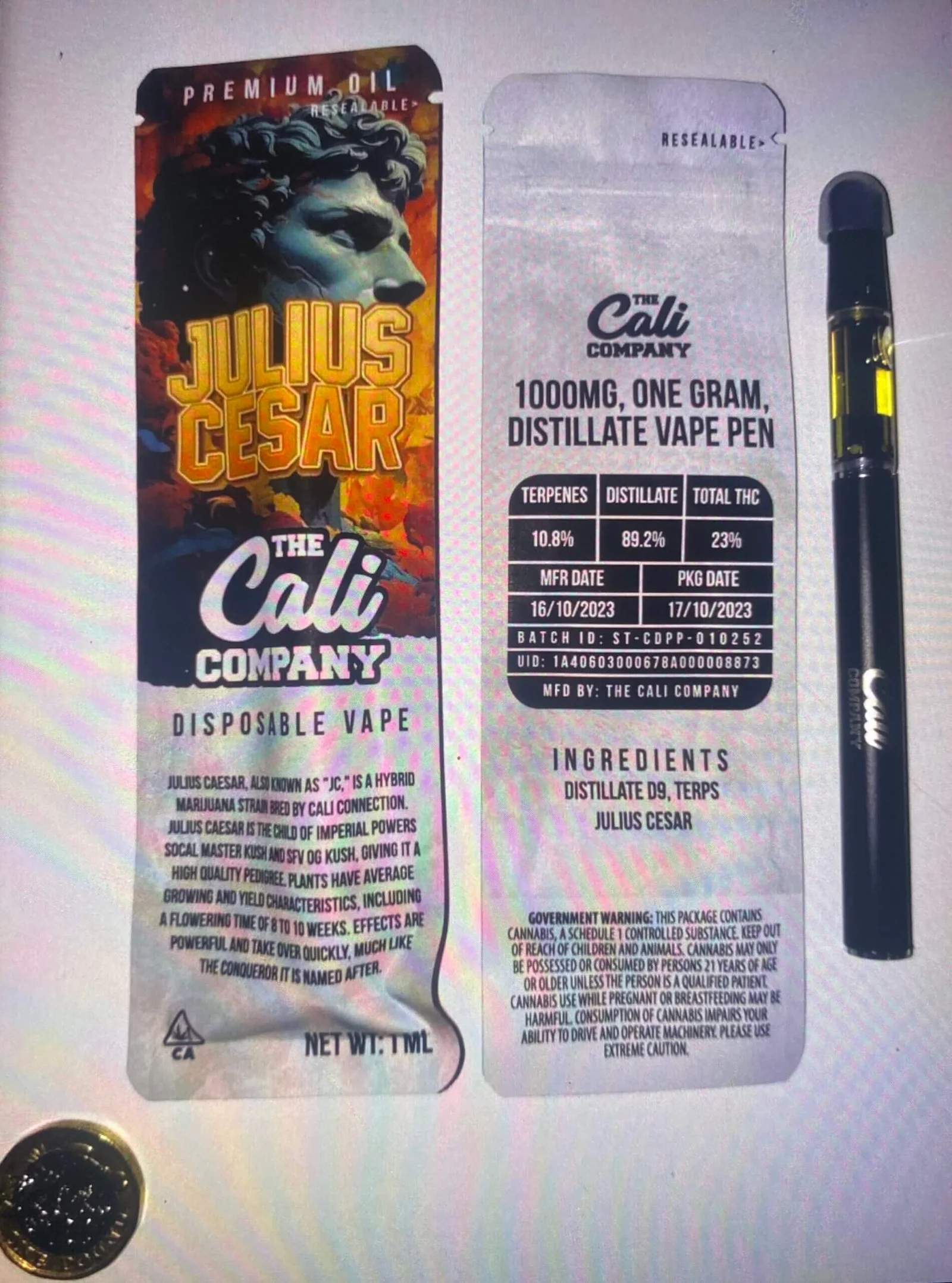 The Cali Company 1000mg Disposable Vape - Blue Dream